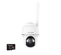 Reolink Go PT Plus, 2K+ 5MP 4G LTE batterie caméra de surveillance, Pan&Tilt, Non-Stop énergie solaire, Pas de WiFi, avec slot pour carte SIM+32GB carte SD