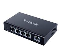Reolink Haute Vitesse et Stabilité 4+1 Ports Commutateur PoE avec Adaptateur 65W pour Maison & Entreprise, Boîtier Métallique, Montage Mur/Bureau, Norme IEEE 802.3af/at ; Modèle RLA-PS1E