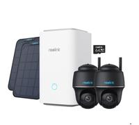 Reolink Home Hub avec 2xArgus PT+Panneau Solair Noir Caméra de Surveillance sans fil 5MP Pan&Tilt Vision Nocturne En Couleur