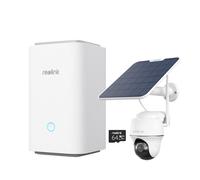 Reolink Home Hub avec Argus PT Ultra+Panneau Solair Blanc Système de sécurité 4K PT sans fil avec caméras Wi-Fi autonomes
