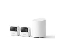 Reolink Kit 2 Caméras WiFi Magnétiques MagiCam+Home Hub Mini, Autonomie 9 Mois, Wi-FI 2,4/5 GHz, Détection de Personnes par IA, 1080P Vision Nocturne, IP67, Stockage Local 1 to, sans Abonnement