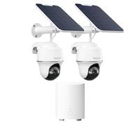Reolink Kit Caméra Surveillance 2+1 : 2X Caméra Solaire 5MP + 1X Home Hub Mini - Système de Surveillance Solaire 360° avec Stockage Local sans Abonnement, Détection Humaine & Audio Bidirectionnel