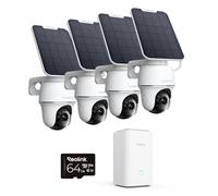Reolink Kit Caméra Surveillance 4+1 : 4X Caméra Solaire 4K Wi-FI 6 + 1X Home Hub - Système Surveillance Extérieure Complet avec Suivi Auto, Vision Nuit Couleur & Stockage Local sans Frais Mensuels