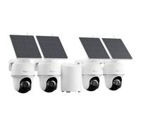 Reolink Kit de Sécurité Solaire 360° 2K - Système 4 Caméras Extérieures avec Détection IA, Stockage Local, Home Hub Mini+4X Argus PT Lite+Panneau Solaire, pour Une Surveillance Sereine 24/7