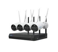 Reolink Kit de Vidéosurveillance 12CH 2To NVR et 4X 8MP 2,4-5GHz WiFi 6 Caméra,Vision Nocturne,Détection Intelligente,RLK12-800WB4