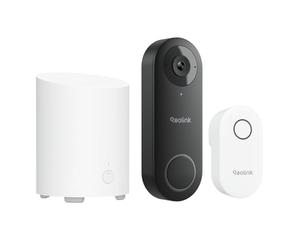 Reolink Kit Sécurité Connectée Sonnette Vidéo PoE 5MP + Home Hub Mini, Vue 180°, Détection de Personne, Audio Bidirectionnel, Stockage Local Sécurisé, Accès à Distance