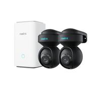 Reolink Lumus 2Pack avec Home Hub, Kit caméra de surveillance 2K 4MP extérieur, Vision nocturne couleur, 2,4/5GHz, Détection intelligente, Gestion centralisée, Noir