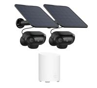 Reolink Pack 2+1 : 2 Caméras Solaires 4K Argus 4 Pro + Home Hub Mini - Système de Surveillance WiFi Extérieure avec Vision 180° sans Angle Mort, ColorX, Wi-FI 6 & Stockage Local sans Abonnement