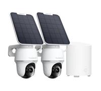 Reolink Pack 2+1 : 2 Caméras Solaires 4K Argus PT Ultra + Home Hub Mini - Système de Surveillance WiFi Extérieure avec Vision Nocturne Couleur, Suivi Auto 360°, Wi-Fi 6 & Stockage Local Sans Abonnemen