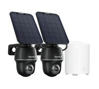 Reolink Pack 2+1 : 2 Caméras Solaires 4K Argus PT Ultra + Home Hub Mini - Système de Surveillance WiFi Extérieure avec Vision Nocturne Couleur, Suivi Auto 360°, Wi-Fi 6 & Stockage Local Sans Abonnemen