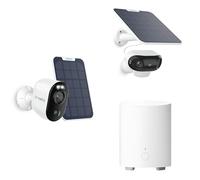 Reolink Pack Sécurité 4K Solaire WiFi : Argus 3 Ultra + Argus 4 Pro Caméras Extérieures sur Batterie avec Panneaux Solaires & Home Hub Mini, Vision Couleur, Détection IA, sans Abonnement