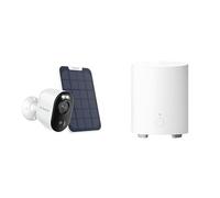 Reolink Pack Sécurité 4K Solaire WiFi : Caméra Extérieure Argus 3 Ultra sur Batterie avec Panneau Solaire + Home Hub Mini, Stockage Local, Wi-FI Double Bande, sans Abonnement