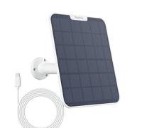 REOLINK Panneau solaire 6 W blanc, alimentation solaire non-stop pour toutes les caméras à batterie sans fil, Trackmix/Argus PT/Go PT Ultra, étanche, support réglable, câble de 4 mètres (utilisation