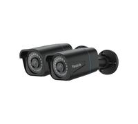 Reolink RLC-810A, 4K 8MP PoE Caméra de surveillance extérieure, détection de personnes/véhicules/animaux, enregistrement audio, vision nocturne, IP66, time-lapse, noir, 2 Packs