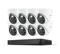 Reolink Kit de Surveillance 12MP,Détection de Personne/Véhicule,Audio Bidirectionnel,Vision Nocturne en Couleur,16CH 4To NVR et Caméra IP PoE 8X 12MP,RLK16-1200D8-A