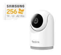 Reolink x Samsung Pack Maison Protégée : Caméra WiFi intérieure Reolink E321 3 MP à rotation et inclinaison, Blanc + Carte mémoire microSD Samsung Sonic the Hedgehog PRO Plus 256 Go