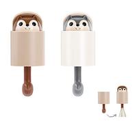 REOOHOUSE Lot de 2 crochets muraux décoratifs en forme d'écureuil mignon pour accrocher manteaux, sacs, sacs à main, serviettes, clés pour la maison et le bureau (écureuil, multicolore)