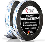 Reorda® Bande Magnétique pour Moustiquaires B | (EXTRA FORT) Bande Magnétique DIY pour Une Attraction Mutuelle Optimale