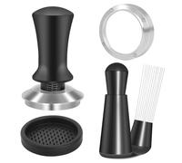 Reoszeank Kit d'accessoires pour expresso 51 mm, tampon calibré à ressort, outil WDT et entonnoir doseur compatible avec les machines à café Delonghi 51 mm et porte-filtre