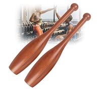 REOTEL Barre d'exercice Indienne en Bois pour la Musculation Équipement de Gymnastique Renforcement Musculaire Poignée Fonctionnelle Barres D'entraînement Fitness à Domicile,L