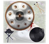 REOTEL Hand-pan Drum Hand Pan Drum Tongue Drum 9 10 12 Notes Handpan Drum D Minor Percussion Instrument Hand Drum Yoga Meditation Beginner with Carrying Bag Drumsticks,Argent,9 Notes