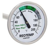 REOTEMP Thermomètre à compost d'arrière-cour - avec guide de compostage PDF (Fahrenheit) (tige de 16 pouces)