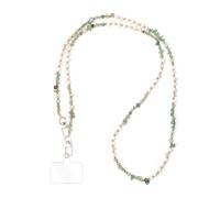 Reownest 1 Cordon Téléphone Portable Universelle avec Patch, Sangle en Cristal Coloré, Fil Anti-Perte, Charm en Pierre Naturelle, Compatible avec des Smartphones, pour Femmes et Filles -Vert