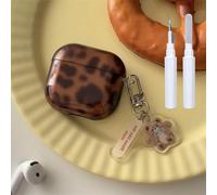 Reownest Compatible avec Coque AirPods 3 Génération avec Kit Nettoyage, Mignon Amber Imprimé Léopard Pattern Aesthetic Design, Antichoc Porte - Clés Couvercle Soft Etui - Brun