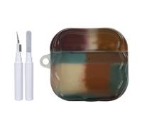 Reownest Compatible avec Coque AirPods 4 avec Kit Nettoyage, Mignonne Dopamine Multicolore Damier Motif Esthétique Design, Antichoc Porte - Clés Couvercle Soft Etui - Multicolore