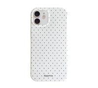 Reownest Compatible avec Coque pour iPhone 12/12 Pro, Silicone TPU Housse pour Filles Femmes Garçons, Mignon Fashion Polka Dot Pattern Aesthetic Design Étui Anti-Choc et Imperméable Case - Blanc