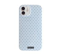 Reownest Compatible avec Coque pour iPhone 12/12 Pro, Silicone TPU Housse pour Filles Femmes Garçons, Mignon Fashion Polka Dot Pattern Aesthetic Design Étui Anti-Choc et Imperméable Case - Bleu