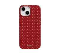 Reownest Compatible avec Coque pour iPhone 13/iPhone 14, Silicone TPU Housse pour Filles Femmes Garçons, Mignon Fashion Polka Dot Pattern Aesthetic Design Étui Anti-Choc et Imperméable Case - Rouge