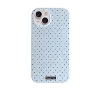 Reownest Compatible avec Coque pour iPhone 13/iPhone 14, Silicone TPU Housse pour Filles Femmes Garçons, Mignon Fashion Polka Dot Pattern Aesthetic Design Étui Anti-Choc et Imperméable Case - Bleu