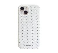 Reownest Compatible avec Coque pour iPhone 15, Silicone TPU Housse pour Filles Femmes Garçons, Mignon Fashion Polka Dot Pattern Aesthetic Design Étui Anti-Choc et Imperméable Case - Blanc