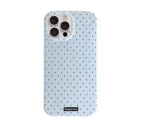 Reownest Compatible avec Coque pour iPhone 16 Pro, Silicone TPU Housse pour Filles Femmes Garçons, Mignon Fashion Polka Dot Pattern Aesthetic Design Étui Anti-Choc et Imperméable Case - Bleu
