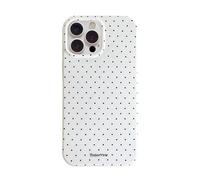 Reownest Compatible avec Coque pour iPhone 16 Pro, Silicone TPU Housse pour Filles Femmes Garçons, Mignon Fashion Polka Dot Pattern Aesthetic Design Étui Anti-Choc et Imperméable Case - Blanc