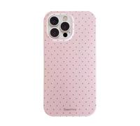Reownest Compatible avec Coque pour iPhone 16 Pro, Silicone TPU Housse pour Filles Femmes Garçons, Mignon Fashion Polka Dot Pattern Aesthetic Design Étui Anti-Choc et Imperméable Case - Rose
