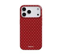 Reownest Compatible avec Coque pour iPhone 17 Pro, Silicone TPU Housse, Mignon Fashion Polka Dot Pattern Aesthetic Design Étui Anti-Choc et Imperméable Case pour iPhone 17 Pro-Rouge
