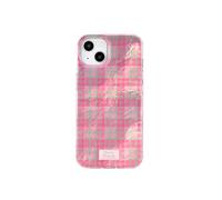Reownest Coque pour iPhone 15, Étui Housse Mignonne Dopamine Rose Damier Motif, Antichoc et Imperméable Case de Protection Souple pour Femmes et Filles - Rose