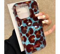 Reownest Coque pour iPhone 16 Pro, Mignonne Vintage Motif de Léopard Guépard Design, Souple Pailletée en TPU Antichoc et Imperméable Étui de Protection pour Femmes et Filles-Bleu