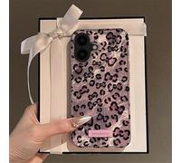 Reownest Coque pour iPhone 17, Mignonne Vintage Motif de Léopard Guépard Design, Souple Pailletée en TPU Antichoc et Imperméable Étui de Protection pour Femmes et Filles-Violet