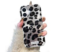 Reownest Coque pour iPhone 17, Mignonne Vintage Motif Léopard Noir Argenté Design, Souple Brillant en TPU Antichoc et Imperméable Étui de Protection pour Femmes et Filles-Noir Argenté