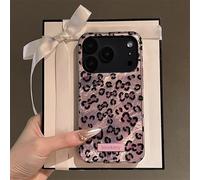 Reownest Coque pour iPhone 17 Pro Max, Mignonne Vintage Motif de Léopard Guépard Design, Souple Pailletée en TPU Antichoc et Imperméable Étui de Protection pour Femmes et Filles-Violet