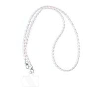 Reownest Cordon Portable Universelle avec Patch, Lanière Téléphone avec Design Bling Mignon et Perles Cristal, Accessoire Bandoulière et Porte-Clés Anti-Perte pour Filles et Femmes - Rose