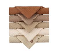 Reoyloep Muslin lingettes bébé, 5 pièces Muslin Square, 23X23CM / 9.06 "x9.06 Serviette bébé Serviette en Coton, Super Doux