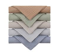 Reoyloep Muslin lingettes bébé, 5 pièces Muslin Square, 23X23CM / 9.06 "x9.06 Serviette bébé Serviette en Coton, Super Doux