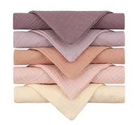 Reoyloep Muslin lingettes bébé, 5 pièces Muslin Square, 23X23CM / 9.06 "x9.06 Serviette bébé Serviette en Coton, Super Doux