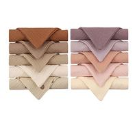 Reoyloep Muslin lingettes bébé, Lot de 10 Muslin Square 23X23CM / 9.06 "x9.06 lingettes bébé Serviettes en Coton Ultra Doux