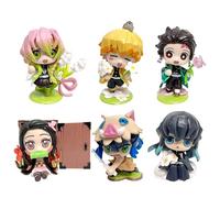 REOZIGN Agatsuma Zenitsu , Uzui Tengen, Figure Kamadonezuko, Fleur De Naissance 6pieces Figures d'action 8cm / 1,9 Pouces PVC pour Les Fans D'anime Cadeaux