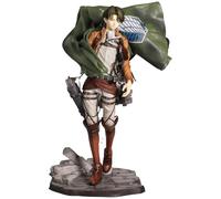 REOZIGN Attaque sur Les Figurines de Titan, Levi Ackerman Stand avec Cape Figure 26cm/10.2inch Eren Yeager Mikasa Levi Ackerman Cartoon Figure Statues